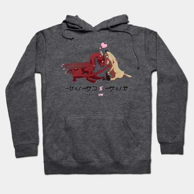 Dragon Love Goat Hoodie by Jae the Dog Leech